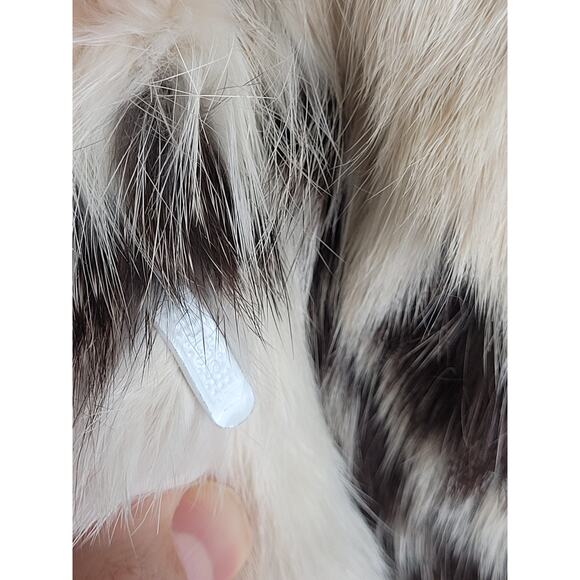 Vintage Rabbit Fur Black & White Jacket Coat Women's Sz M - Picture 3 of 11